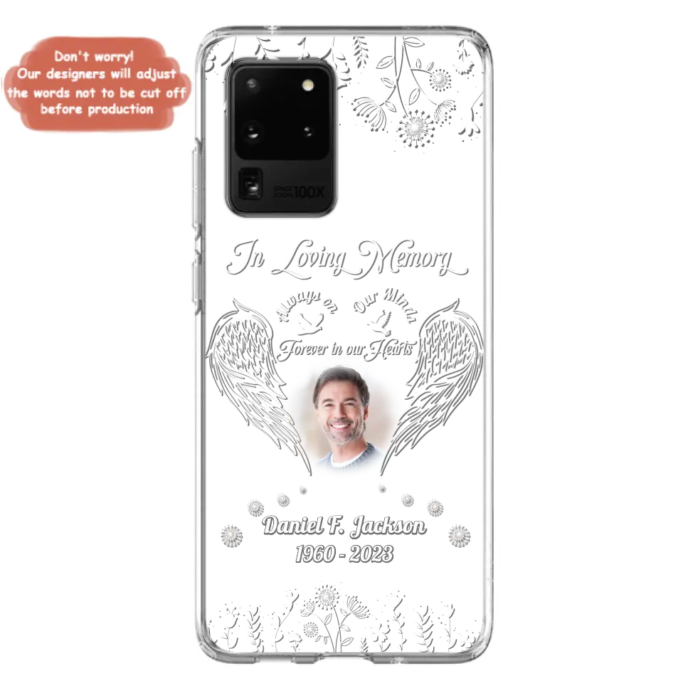 Personalized Memorial Photo Phone Case - Memorial Gift Idea - In Loving Memory