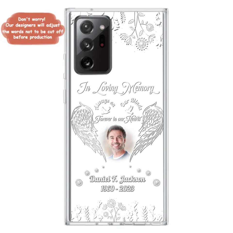 Personalized Memorial Photo Phone Case - Memorial Gift Idea - In Loving Memory
