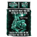 Personalized Skull Couple Quilt Bed Sets - Memorial Gift Idea For Him/Her - No Matter What You Did I'd Be By Your Side