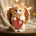 Personalized Angel Cute Cat Holding Heart Memorial Acrylic Plaque - Upload Photo - Memorial Gift Idea For Cat Owner - Always Loved Never Forgotten Forever Missed