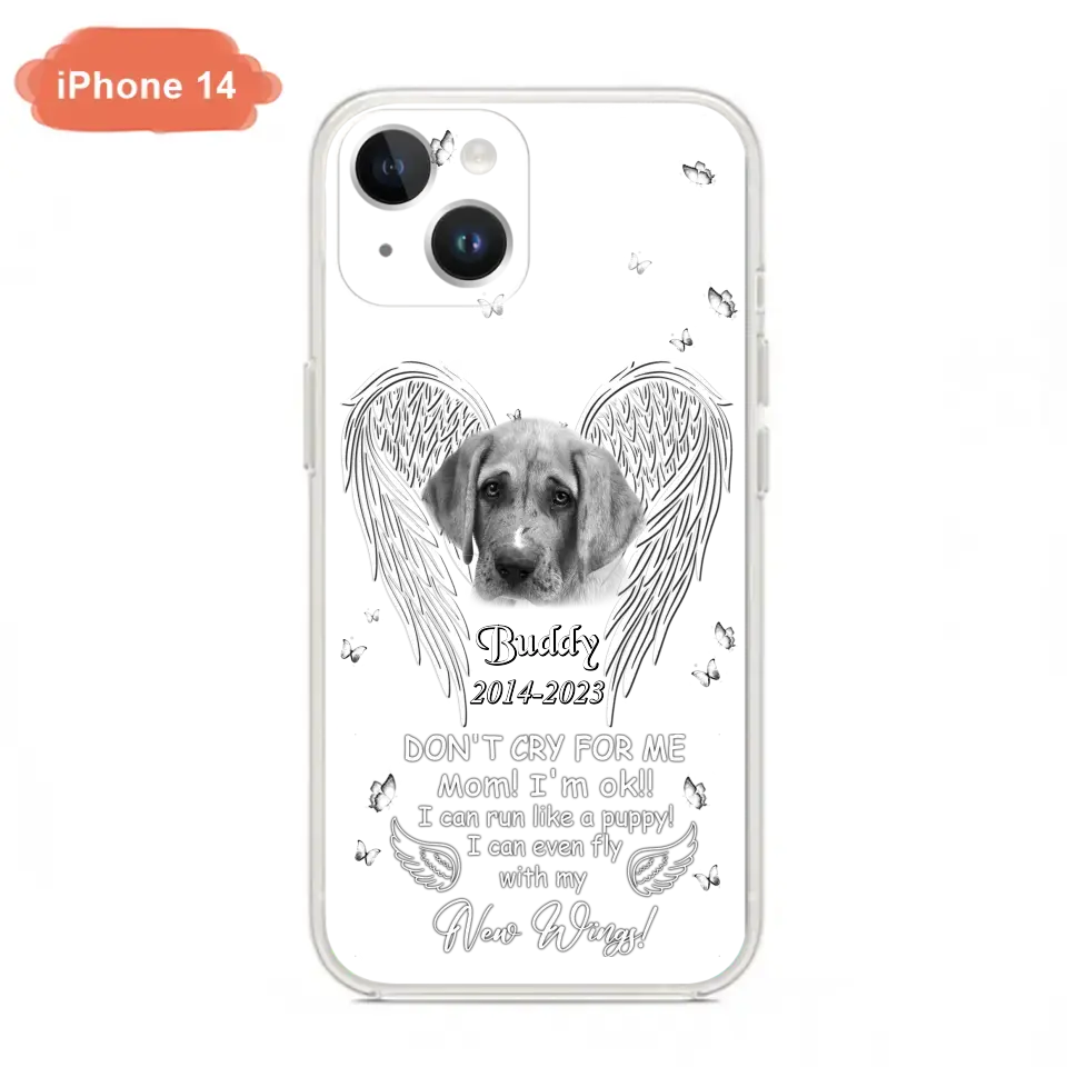 Custom Personalized Memorial Photo Phone Case - Memorial Gift Idea for Christmas - Don't Cry For Me Mom/Dad - Case For iPhone/Samsung
