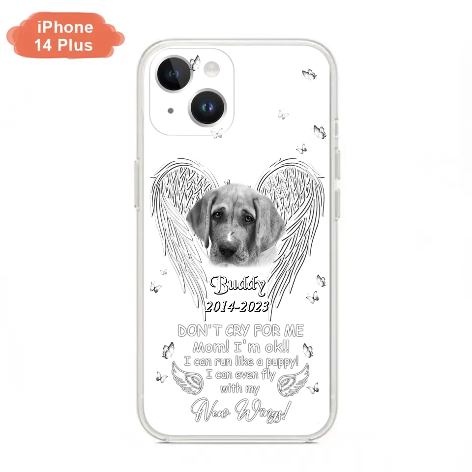 Custom Personalized Memorial Photo Phone Case - Memorial Gift Idea for Christmas - Don't Cry For Me Mom/Dad - Case For iPhone/Samsung