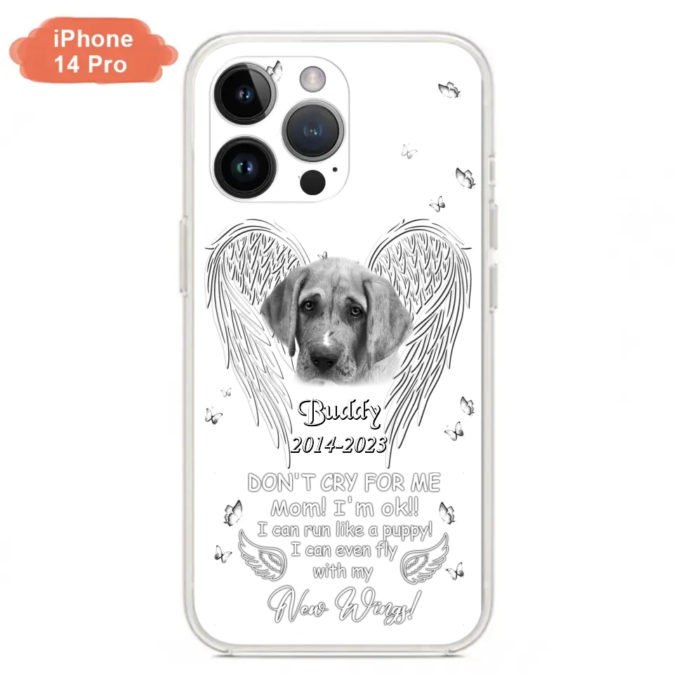 Custom Personalized Memorial Photo Phone Case - Memorial Gift Idea for Christmas - Don't Cry For Me Mom/Dad - Case For iPhone/Samsung