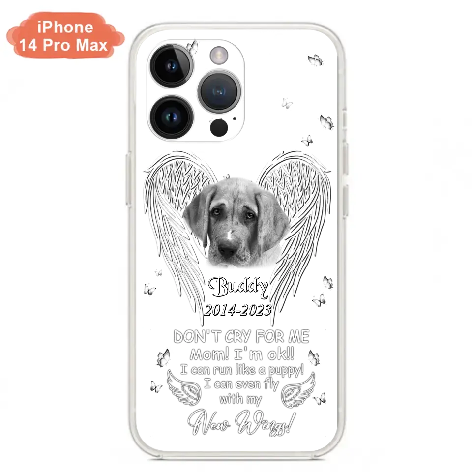 Custom Personalized Memorial Photo Phone Case - Memorial Gift Idea for Christmas - Don't Cry For Me Mom/Dad - Case For iPhone/Samsung