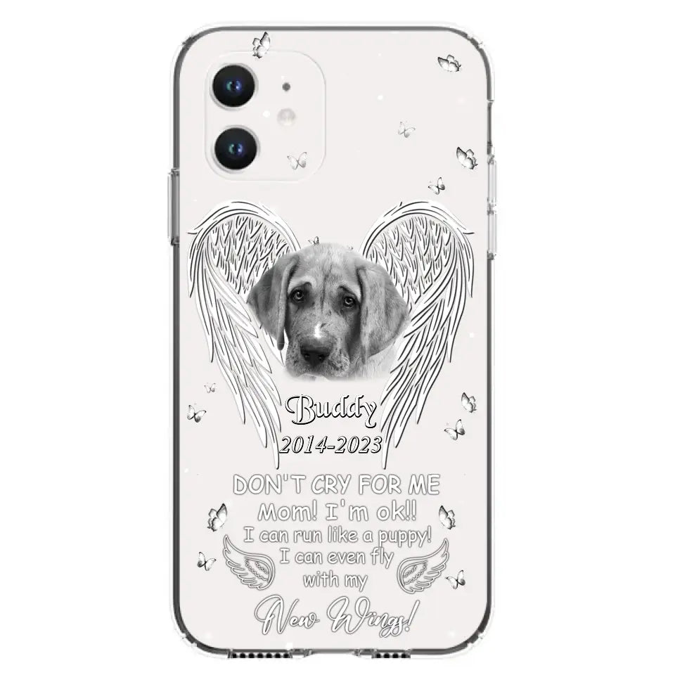 Custom Personalized Memorial Photo Phone Case - Memorial Gift Idea for Christmas - Don't Cry For Me Mom/Dad - Case For iPhone/Samsung