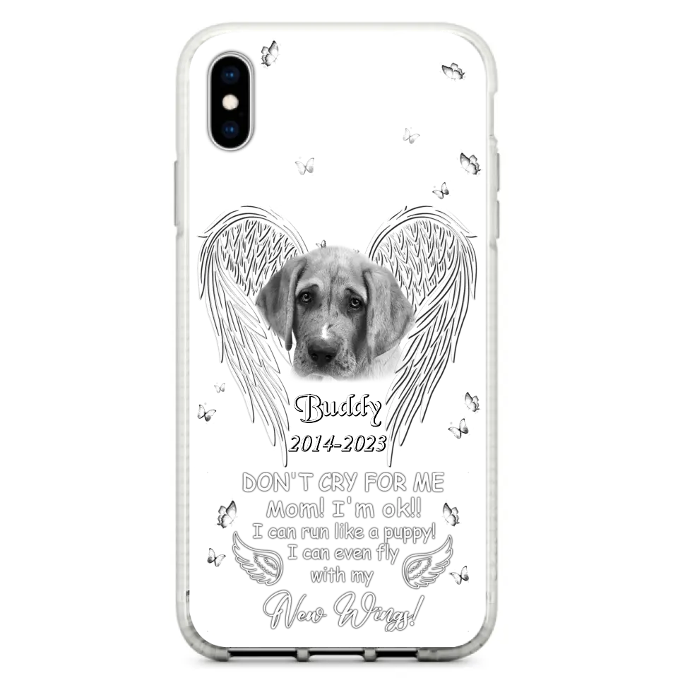 Custom Personalized Memorial Photo Phone Case - Memorial Gift Idea for Christmas - Don't Cry For Me Mom/Dad - Case For iPhone/Samsung