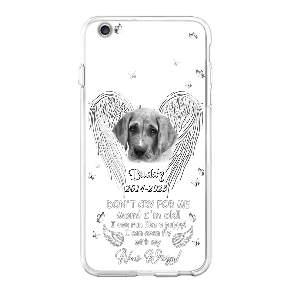 Custom Personalized Memorial Photo Phone Case - Memorial Gift Idea for Christmas - Don't Cry For Me Mom/Dad - Case For iPhone/Samsung