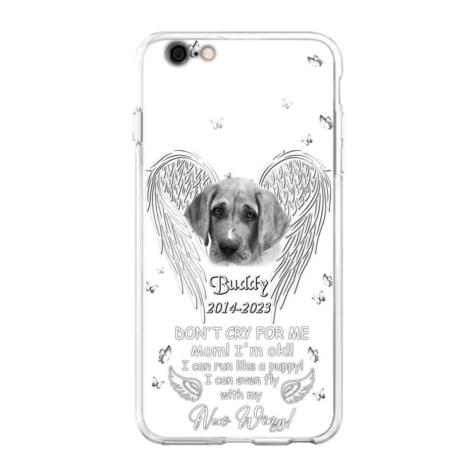 Custom Personalized Memorial Photo Phone Case - Memorial Gift Idea for Christmas - Don't Cry For Me Mom/Dad - Case For iPhone/Samsung