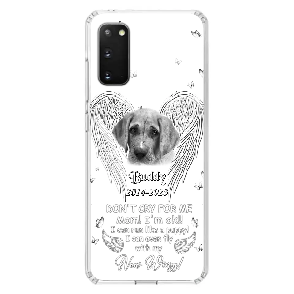Custom Personalized Memorial Photo Phone Case - Memorial Gift Idea for Christmas - Don't Cry For Me Mom/Dad - Case For iPhone/Samsung