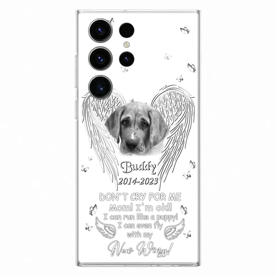 Custom Personalized Memorial Photo Phone Case - Memorial Gift Idea for Christmas - Don't Cry For Me Mom/Dad - Case For iPhone/Samsung