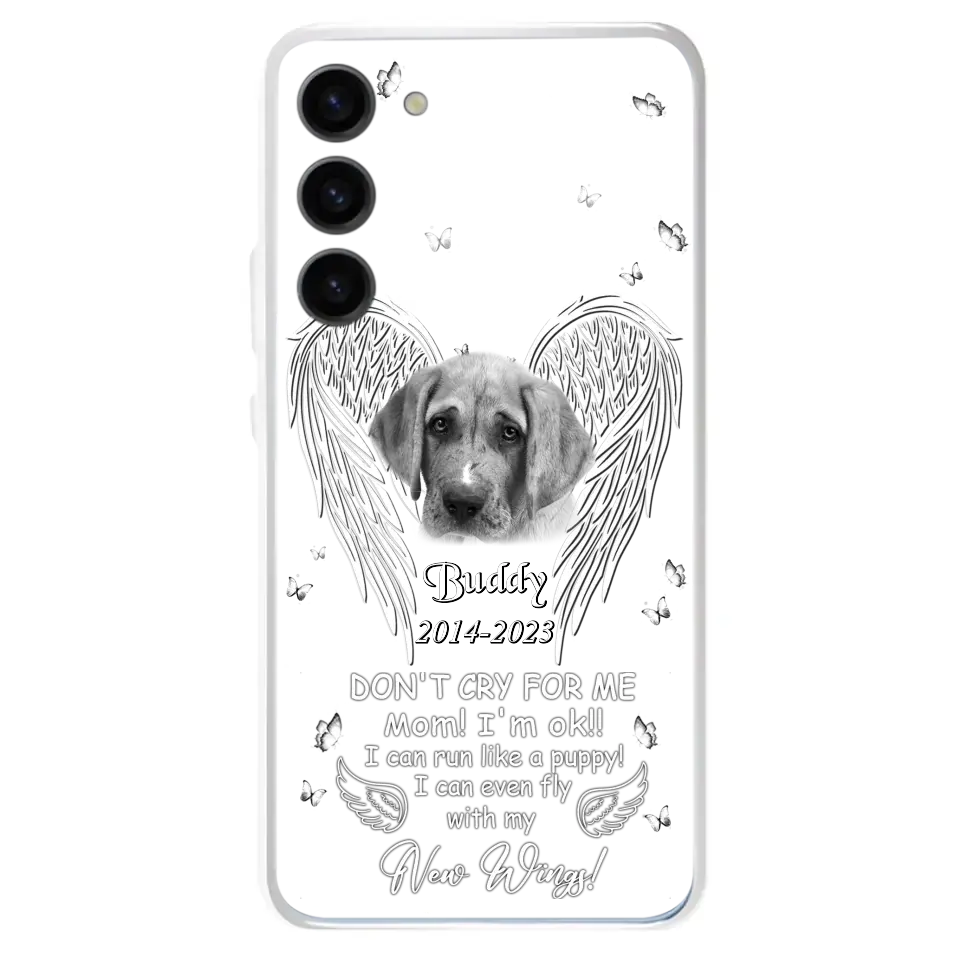 Custom Personalized Memorial Photo Phone Case - Memorial Gift Idea for Christmas - Don't Cry For Me Mom/Dad - Case For iPhone/Samsung
