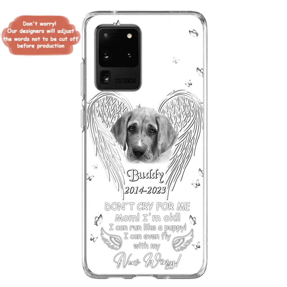 Custom Personalized Memorial Photo Phone Case - Memorial Gift Idea for Christmas - Don't Cry For Me Mom/Dad - Case For iPhone/Samsung