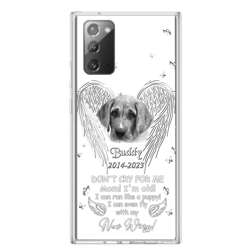 Custom Personalized Memorial Photo Phone Case - Memorial Gift Idea for Christmas - Don't Cry For Me Mom/Dad - Case For iPhone/Samsung