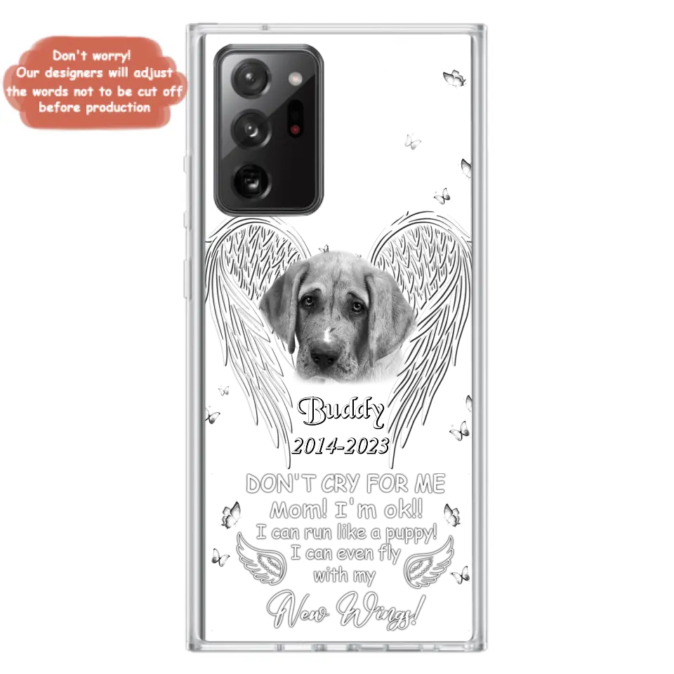 Custom Personalized Memorial Photo Phone Case - Memorial Gift Idea for Christmas - Don't Cry For Me Mom/Dad - Case For iPhone/Samsung