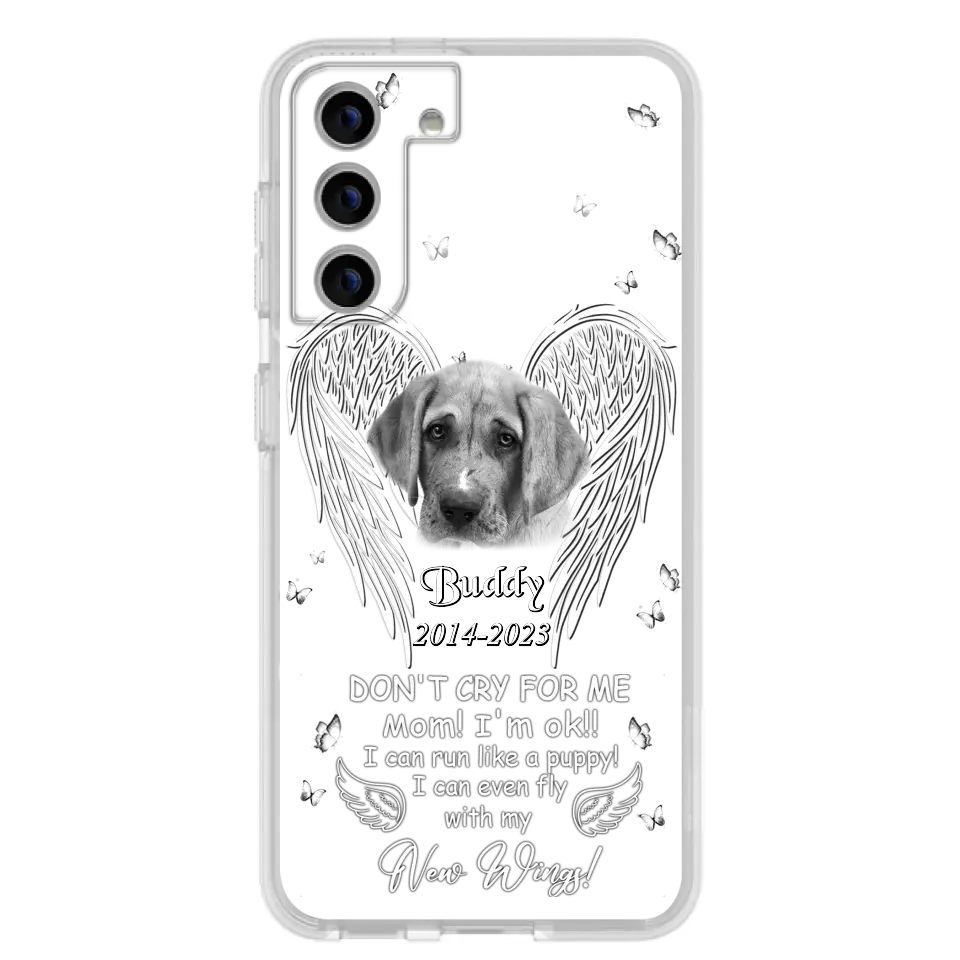 Custom Personalized Memorial Photo Phone Case - Memorial Gift Idea for Christmas - Don't Cry For Me Mom/Dad - Case For iPhone/Samsung