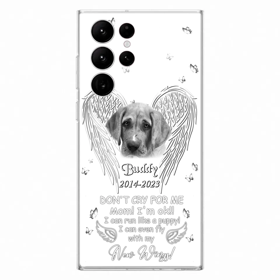 Custom Personalized Memorial Photo Phone Case - Memorial Gift Idea for Christmas - Don't Cry For Me Mom/Dad - Case For iPhone/Samsung