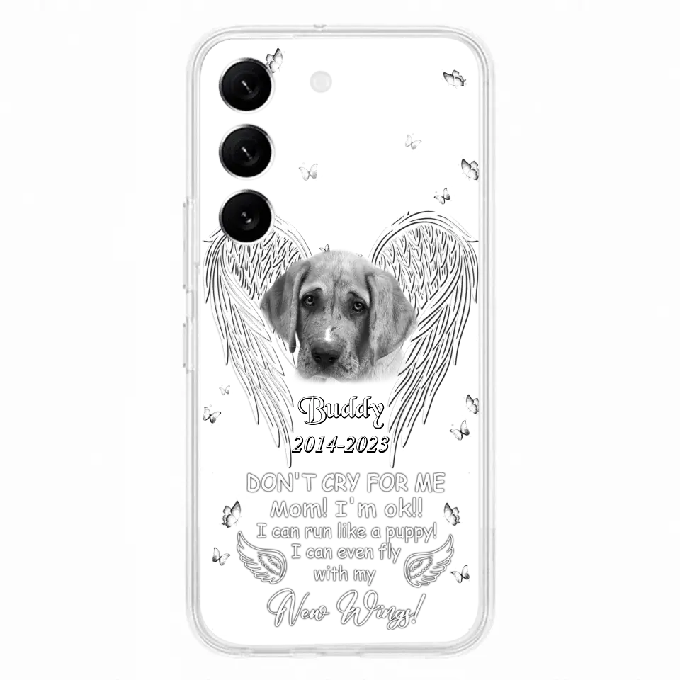 Custom Personalized Memorial Photo Phone Case - Memorial Gift Idea for Christmas - Don't Cry For Me Mom/Dad - Case For iPhone/Samsung