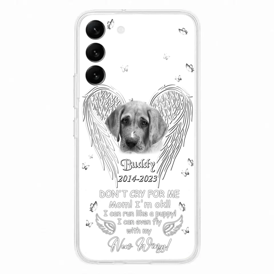 Custom Personalized Memorial Photo Phone Case - Memorial Gift Idea for Christmas - Don't Cry For Me Mom/Dad - Case For iPhone/Samsung