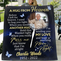 Personalized Memorial Quilt/Fleece Throw Blanket - Upload Photo - Memorial Gift Idea For Family Member - I Used To Hug You Tight