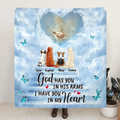 Personalized Memorial Pet Fleece Throw Blanket & Quilt - Memorial Gift Idea For Pet Lovers - God Has You In His Arms I Have You In My Heart