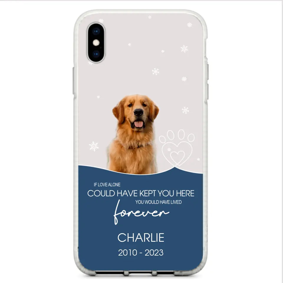 Custom Personalized Memorial Pet Photo Phone Case - Memorial Gift Idea for Christmas - If Love Alone Could Have Kept You Here