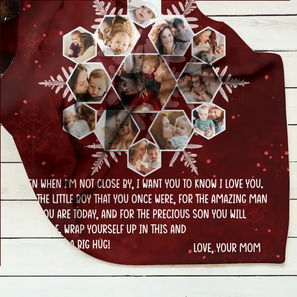 Personalized To My Son Photo Quilt/Fleece Throw Blanket - Gift Idea For Son - Upload Photo - Consider It A Big Hug