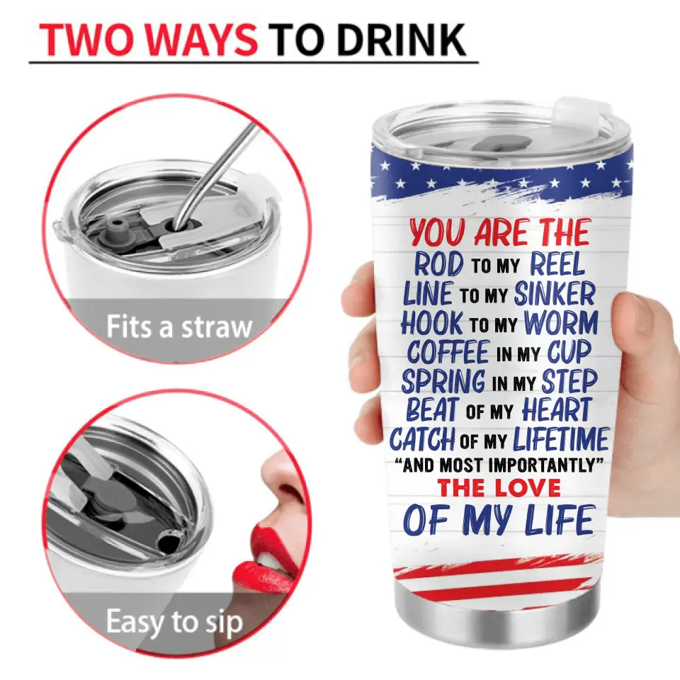 Personalized Fishing Couple Tumbler - Gift Idea for Couple - You Are The Rod To My Reel