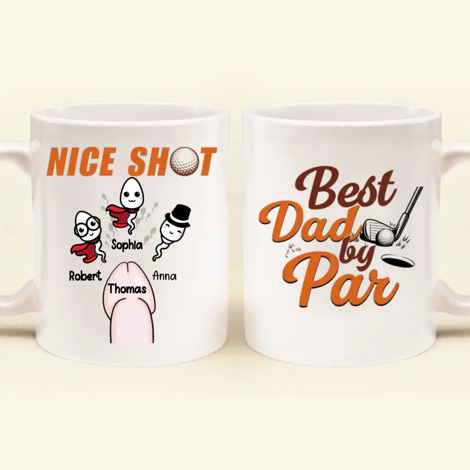 Personalized Sperms Golfer Mug - Gift Idea From Kids to Father/For Father's Day - Up to 3 Sperms