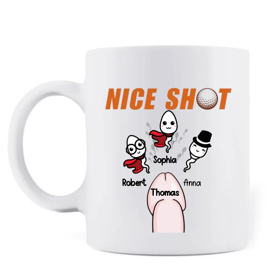 Personalized Sperms Golfer Mug - Gift Idea From Kids to Father/For Father's Day - Up to 3 Sperms