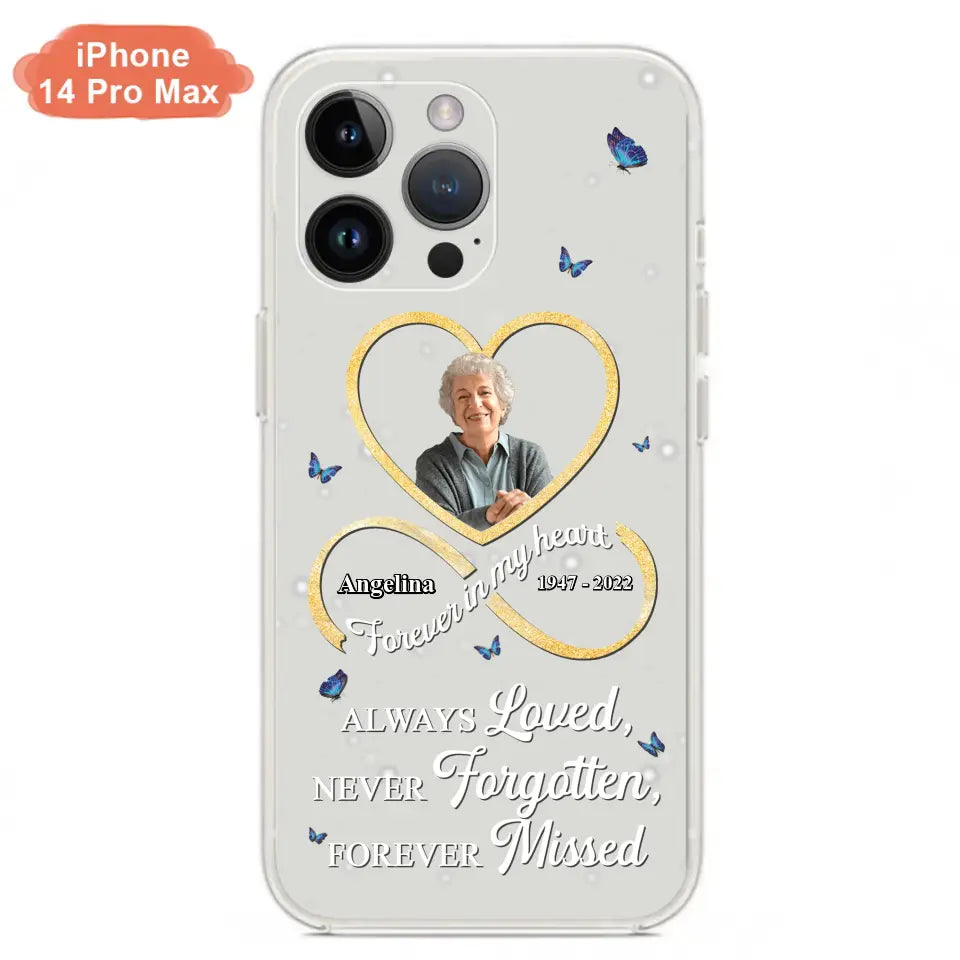Custom Personalized Memorial Wing Heart Phone Case - Memorial Gift Idea For Family - Case For iPhone/Samsung - Always Loved Never Forgotten Forever Missed