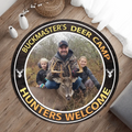 Personalized Hunting Photo Round Rug - Gift Idea for Hunting Lovers - Deer Camp Hunters Welcome