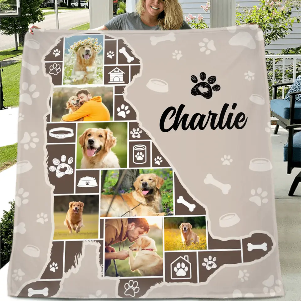 Personalized Dog Photo Fleece Throw Blanket & Quilt - Upload Photo - Gift Idea for Dog Lovers