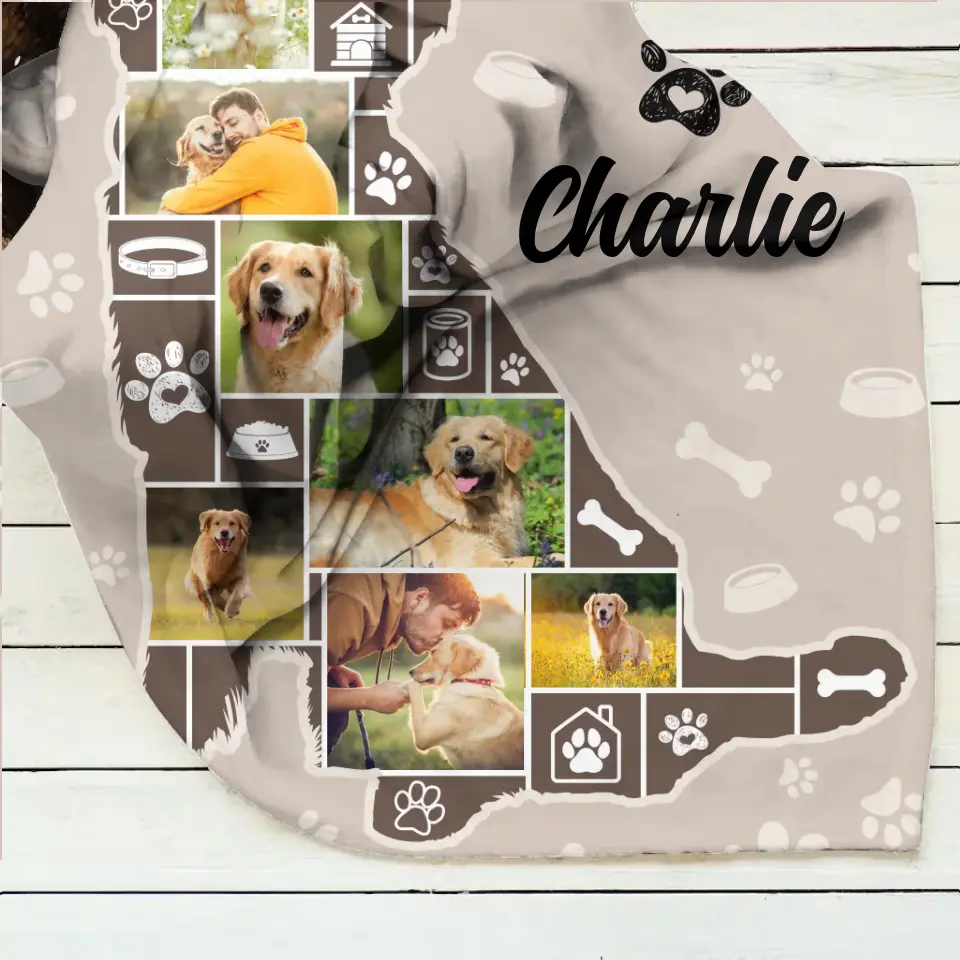 Personalized Dog Photo Fleece Throw Blanket & Quilt - Upload Photo - Gift Idea for Dog Lovers