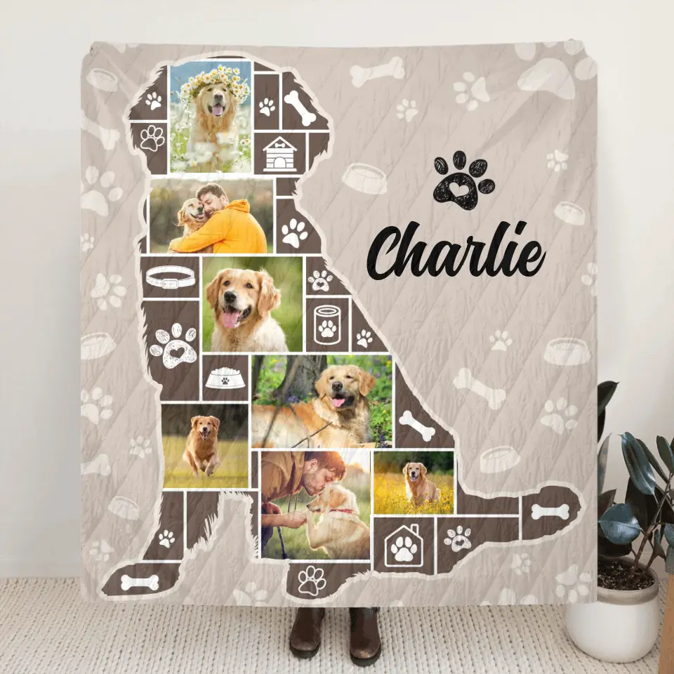 Personalized Dog Photo Fleece Throw Blanket & Quilt - Upload Photo - Gift Idea for Dog Lovers