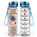 Personalized Football Water Tracker Bottle - Gift Idea For Football Lover/Birthday Gift - I Am A Football Player