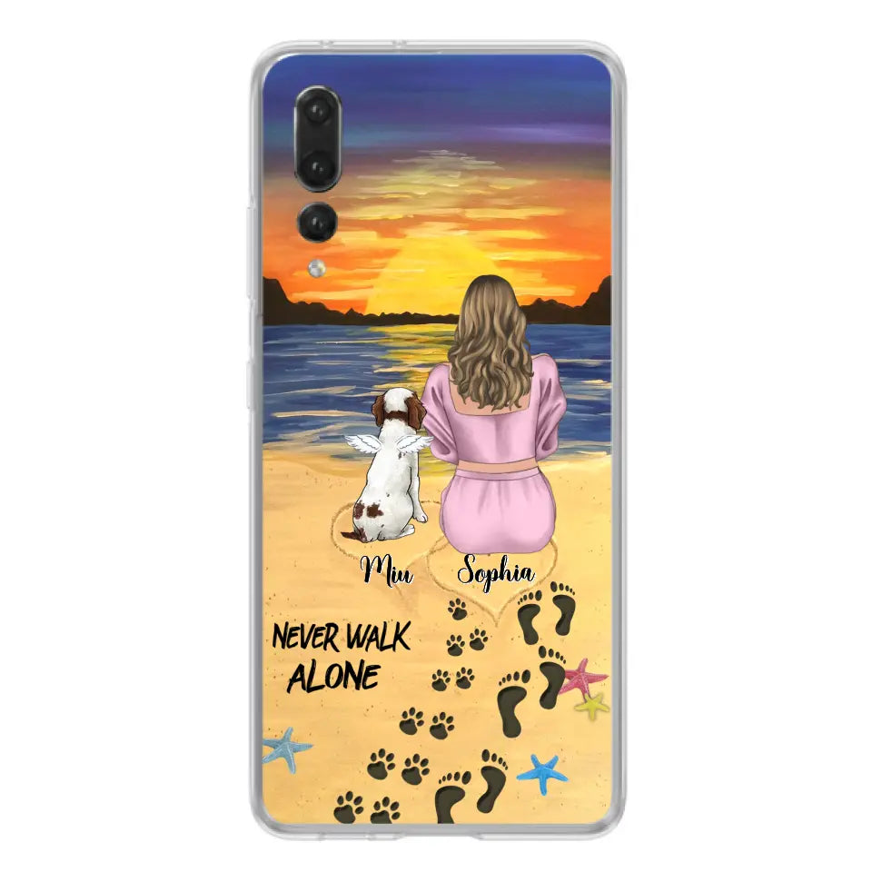 Personalized Memorial Dog Mom Phone Case - Up to 3 Dogs - Memorial Gift Idea for Dog Owners - Never Walk Alone - Case for Xiaomi/Huawei/Oppo