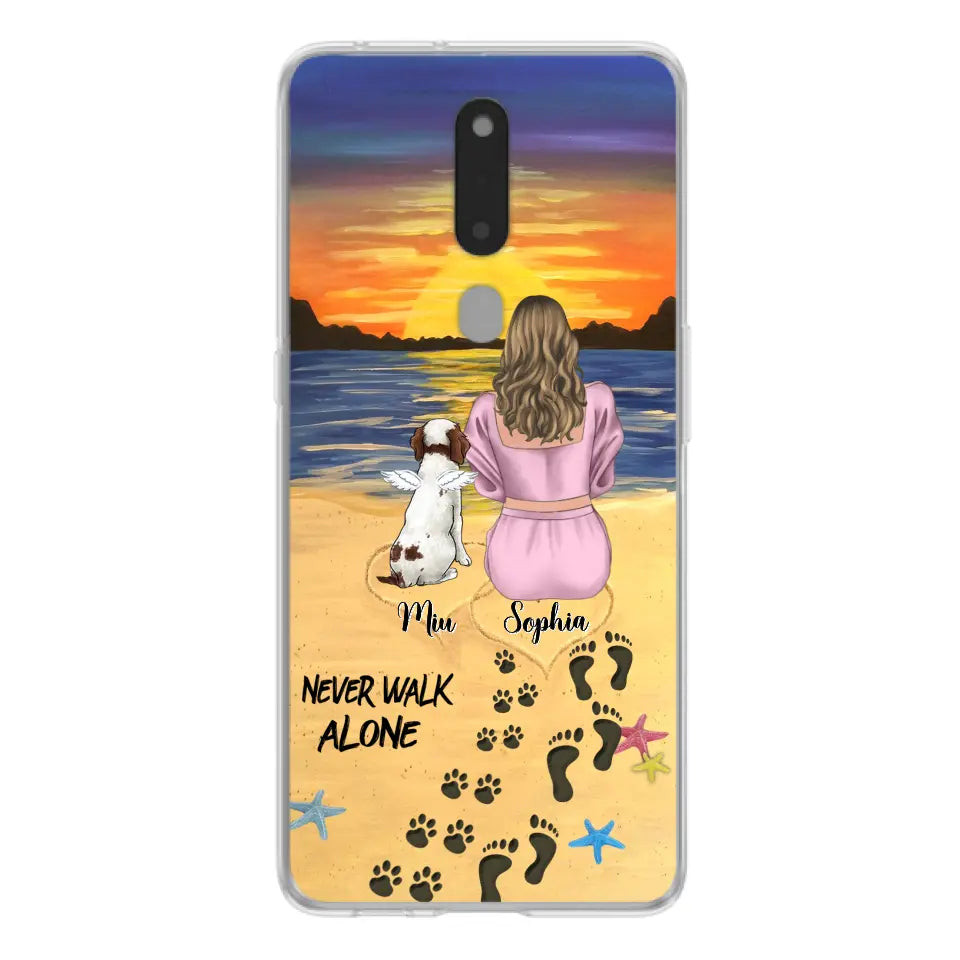 Personalized Memorial Dog Mom Phone Case - Up to 3 Dogs - Memorial Gift Idea for Dog Owners - Never Walk Alone - Case for Xiaomi/Huawei/Oppo