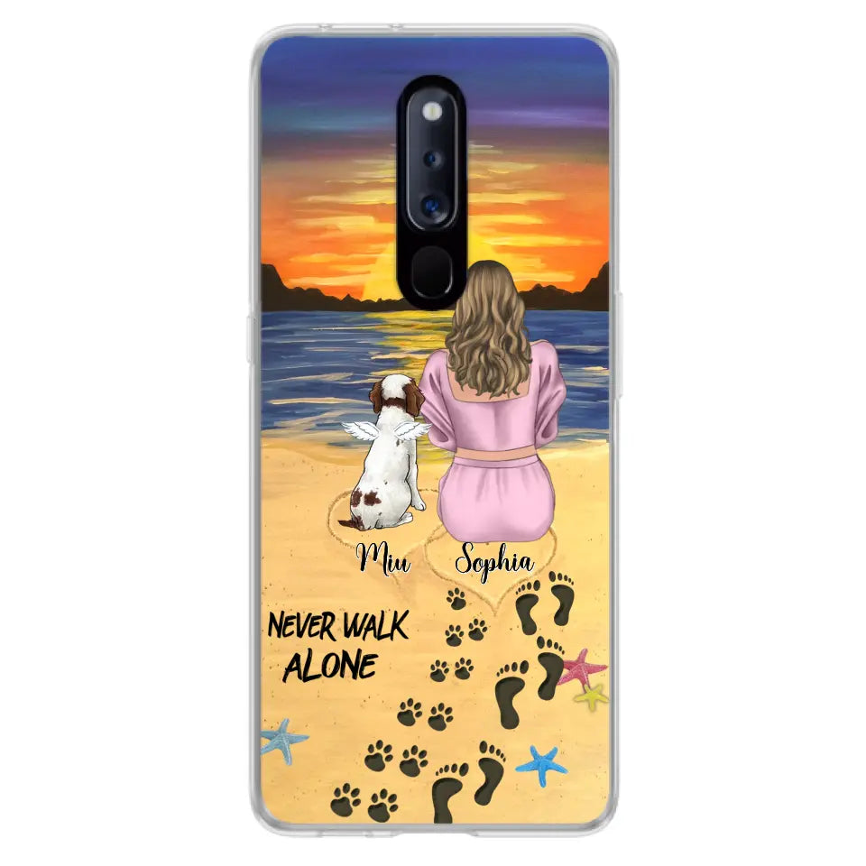 Personalized Memorial Dog Mom Phone Case - Up to 3 Dogs - Memorial Gift Idea for Dog Owners - Never Walk Alone - Case for Xiaomi/Huawei/Oppo