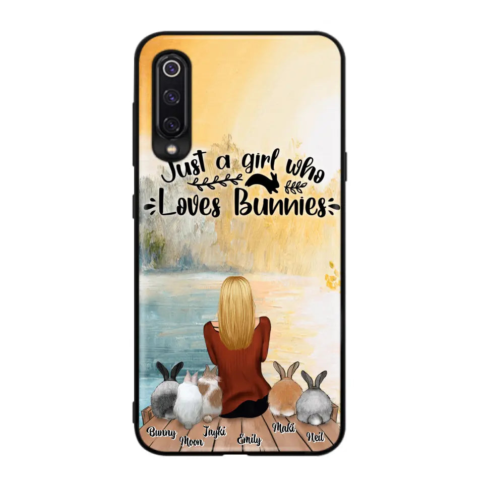 Personalized Rabbit Mom Phone Case - Gifts For Rabbit Lovers With Up to 5 Rabbits - Just A Gril Who Loves Bunnies