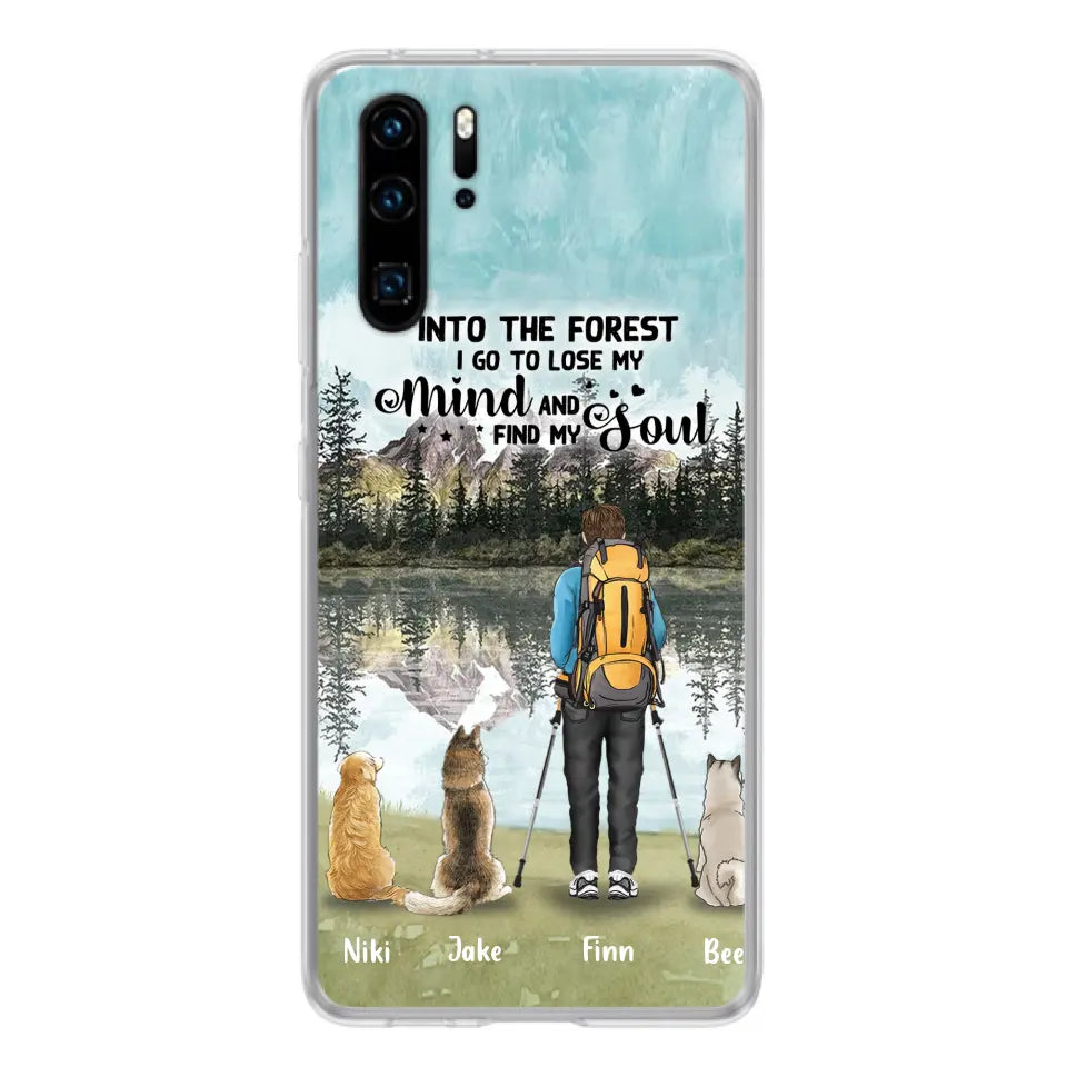 Personalized Solo Hiking With Dogs Phone Case - Woman/Man With Up to 3 Pets - Case For Xiaomi, Huawei and Oppo - Q67GXN
