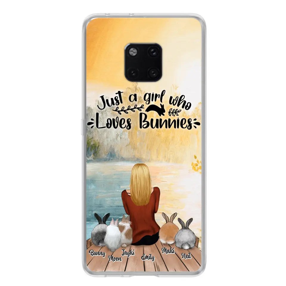 Personalized Rabbit Mom Phone Case - Gifts For Rabbit Lovers With Up to 5 Rabbits - Just A Gril Who Loves Bunnies