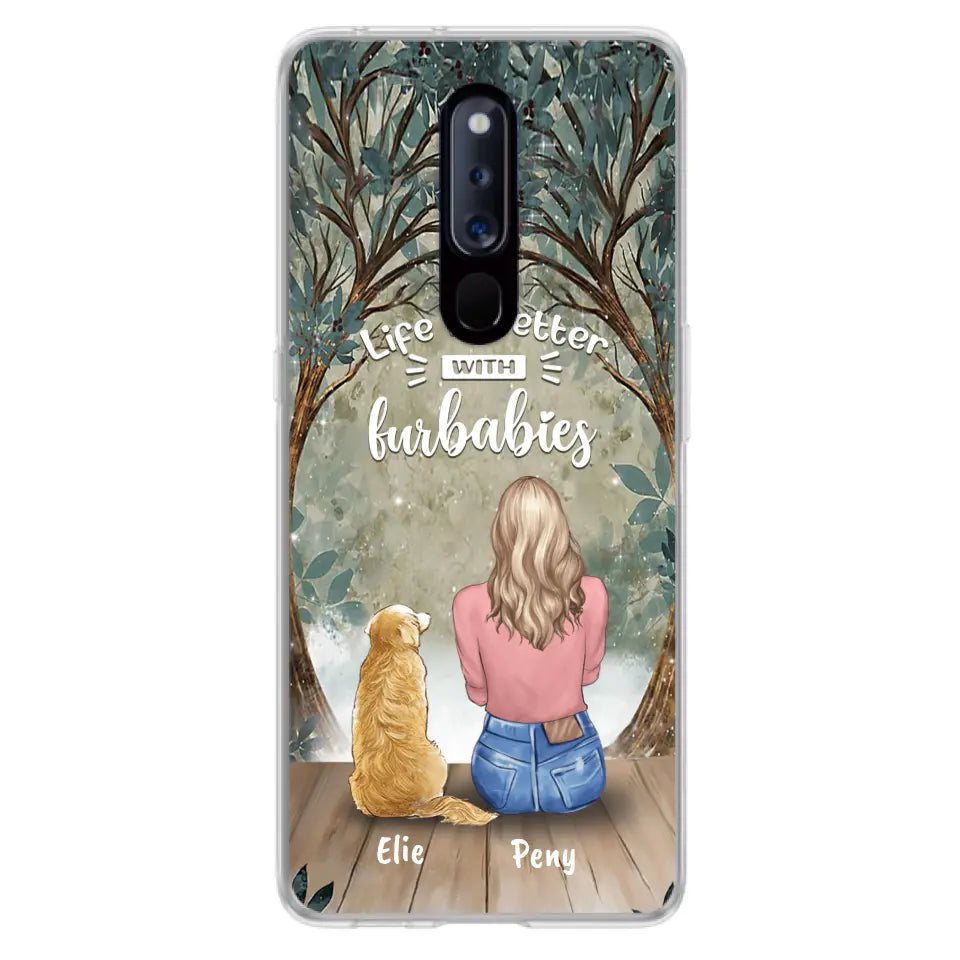Personalized Pet Mom Phone Case - Girl With Up to 5 Pets - Life Is Better With Furbabies - Case For Xiaomi, Oppo And Huawei