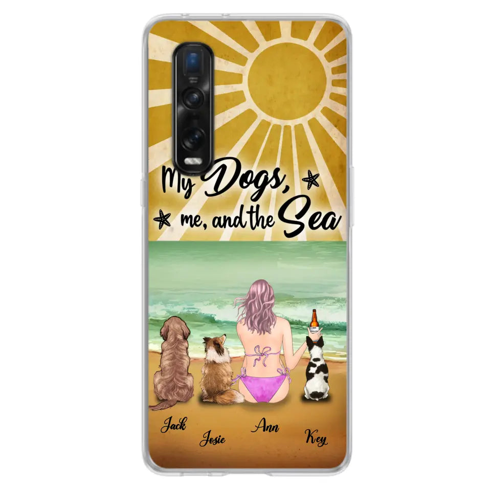 Personalized Dog Mom Beach Phone Case - Up to 3 Dogs - My Dogs, Me And The Sea