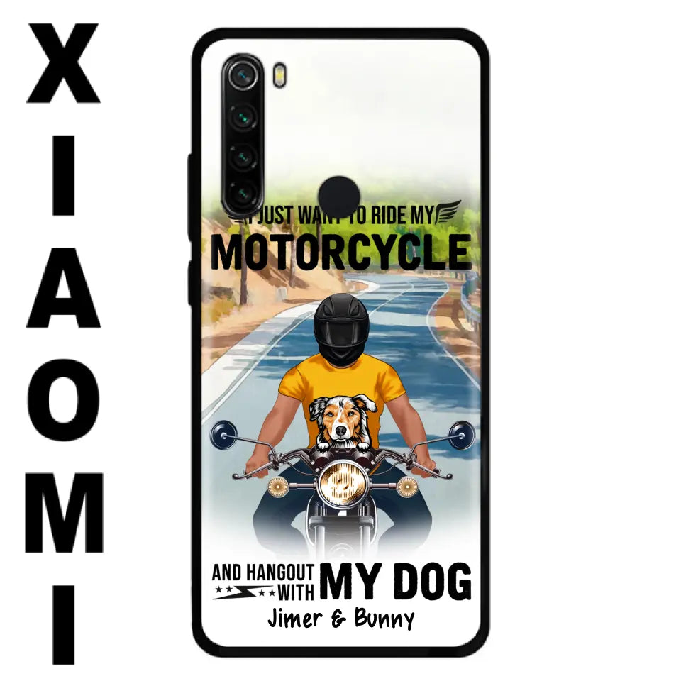 Personalized Dog With Biker Phone Case - Up to 3 Dogs - Gifts For Dog Lover - Hangout With My Dog - Phone Case For Xiaomi, Oppo And Huawei