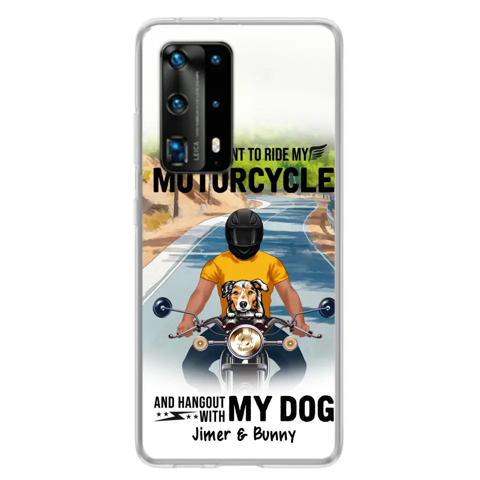Personalized Dog With Biker Phone Case - Up to 3 Dogs - Gifts For Dog Lover - Hangout With My Dog - Phone Case For Xiaomi, Oppo And Huawei