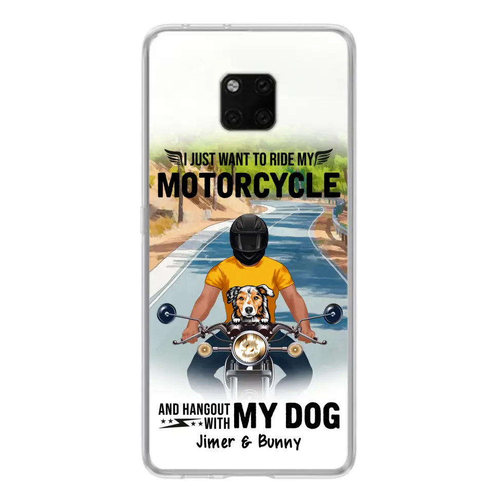 Personalized Dog With Biker Phone Case - Up to 3 Dogs - Gifts For Dog Lover - Hangout With My Dog - Phone Case For Xiaomi, Oppo And Huawei