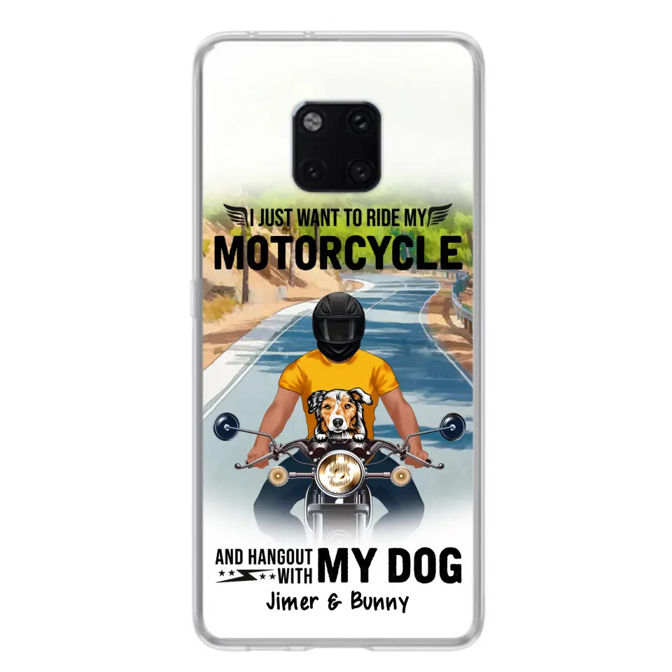 Personalized Dog With Biker Phone Case - Up to 3 Dogs - Gifts For Dog Lover - Hangout With My Dog - Phone Case For Xiaomi, Oppo And Huawei