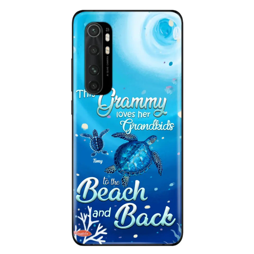 Personalized Grandma Turtle Phone Case - Up to 6 Turtles - This Grammy Loves Her Grandkids To The Beach And Back - For Xiaomi, Oppo And Huawei Phone Case - HWDFYR