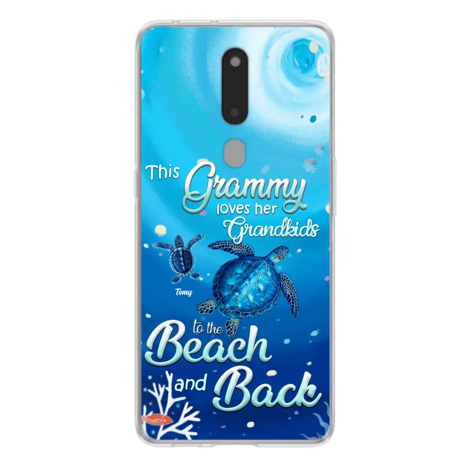 Personalized Grandma Turtle Phone Case - Up to 6 Turtles - This Grammy Loves Her Grandkids To The Beach And Back - For Xiaomi, Oppo And Huawei Phone Case - HWDFYR