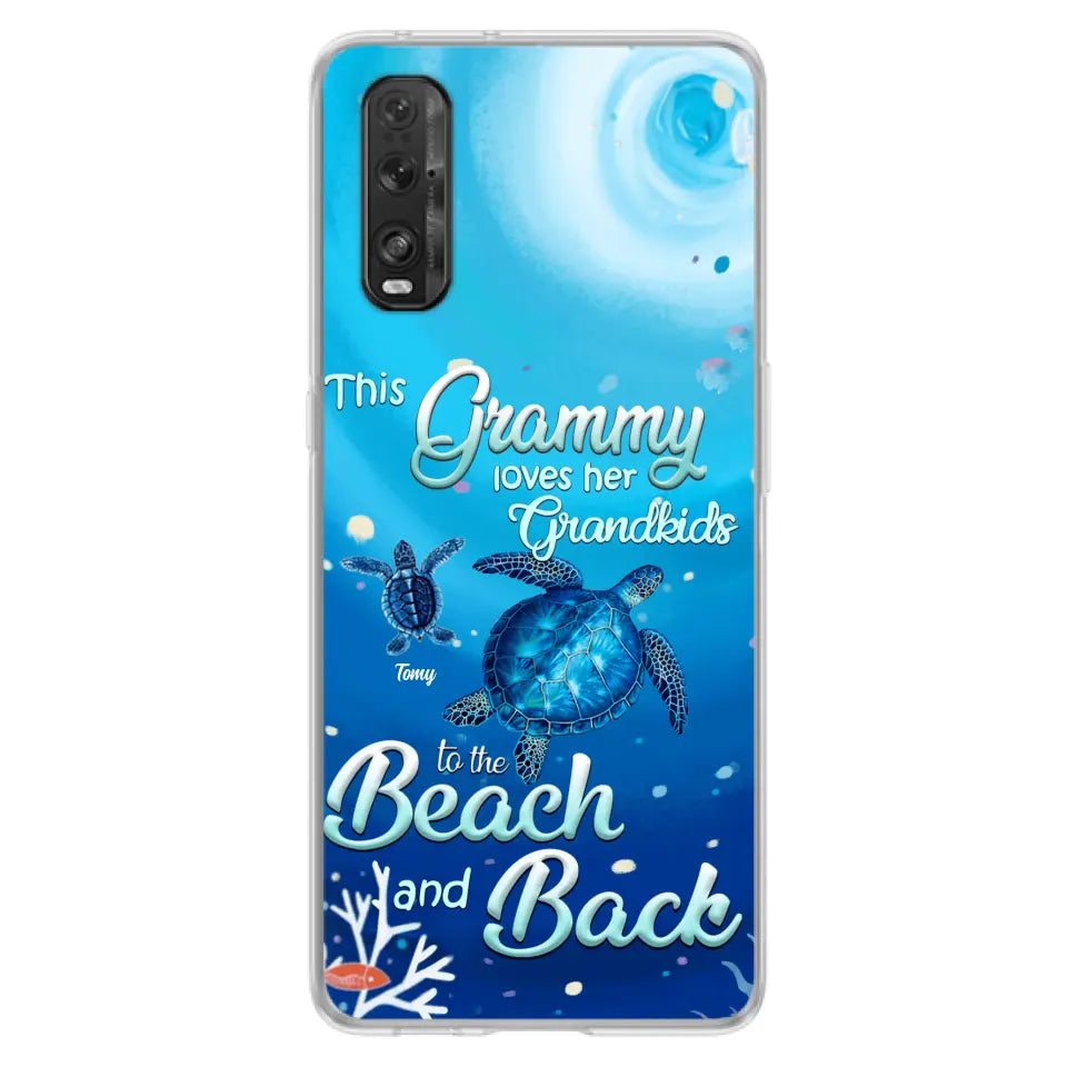 Personalized Grandma Turtle Phone Case - Up to 6 Turtles - This Grammy Loves Her Grandkids To The Beach And Back - For Xiaomi, Oppo And Huawei Phone Case - HWDFYR